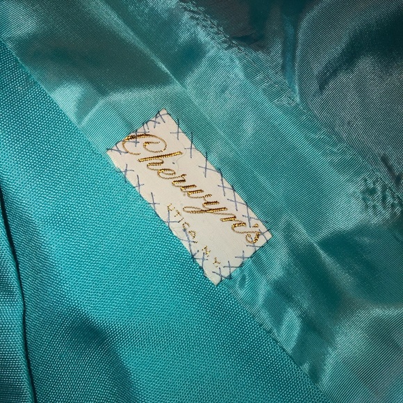 Handmade Vintage Teal Dress with Matching Jacket size M/L - Picture 4 of 4